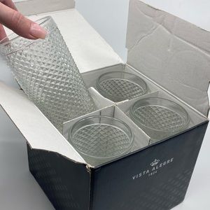 Vista Alegre Diamond Point Drinking Glass (set of 4) Excellent Condition